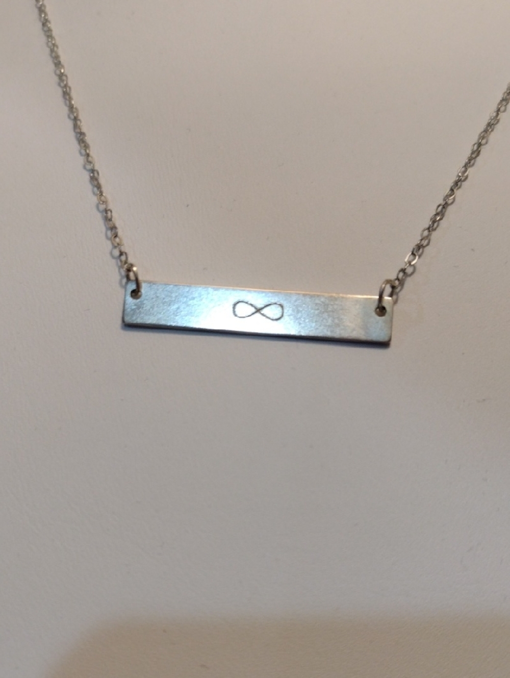 Sterling Silver Infinity Bar Necklace - Silver